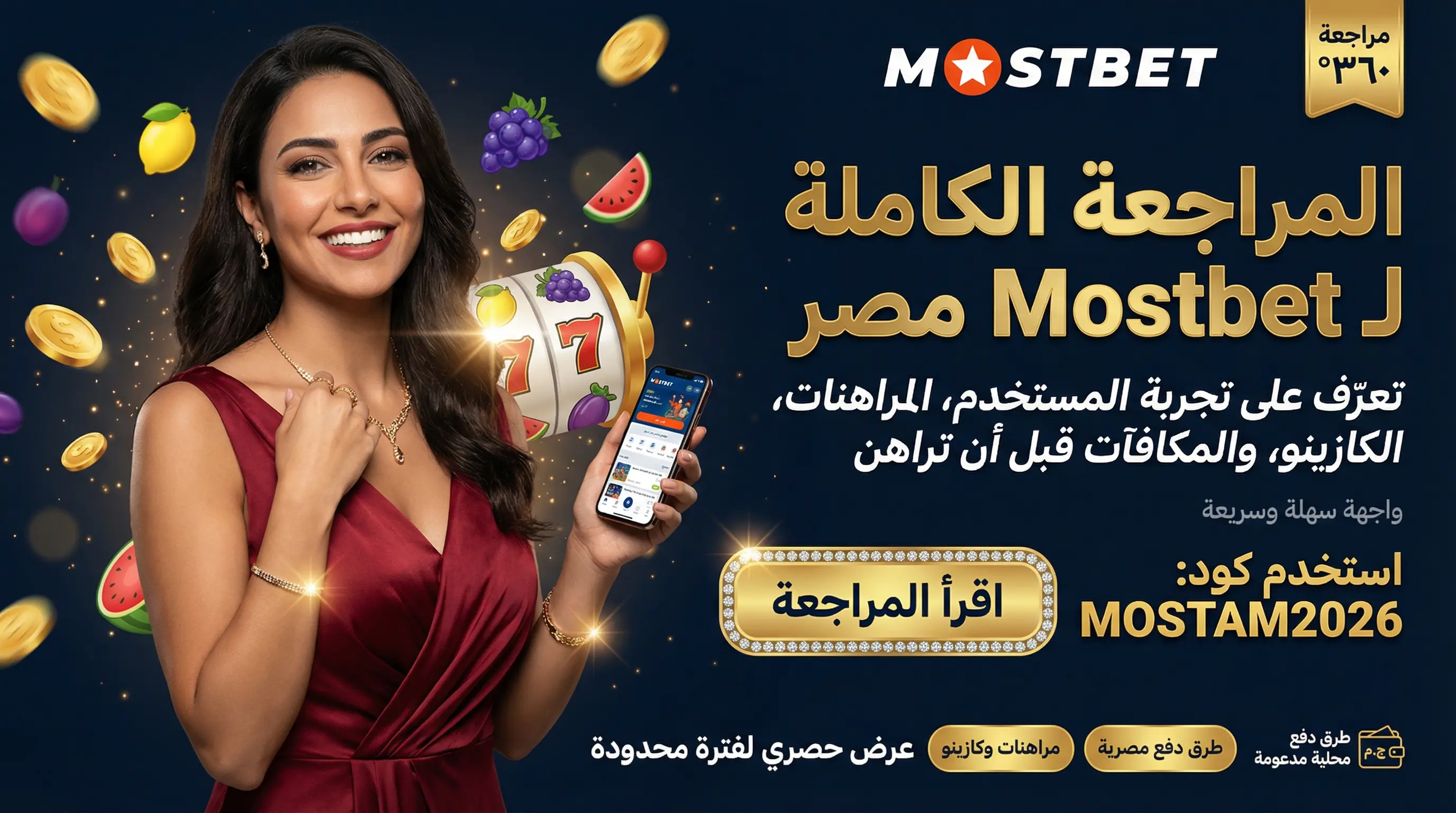 واجهة Mostbet في مصر على شاشة عريضة