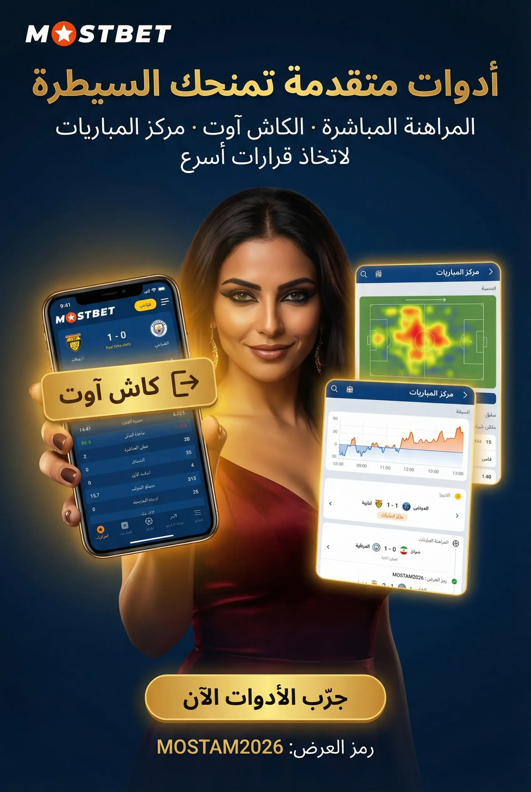 أدوات المراهنة المتقدمة في Mostbet مصر
